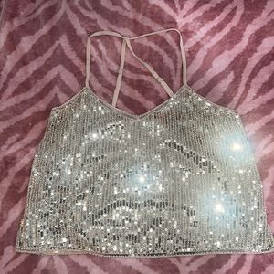 Bebe Gold Sequin Top